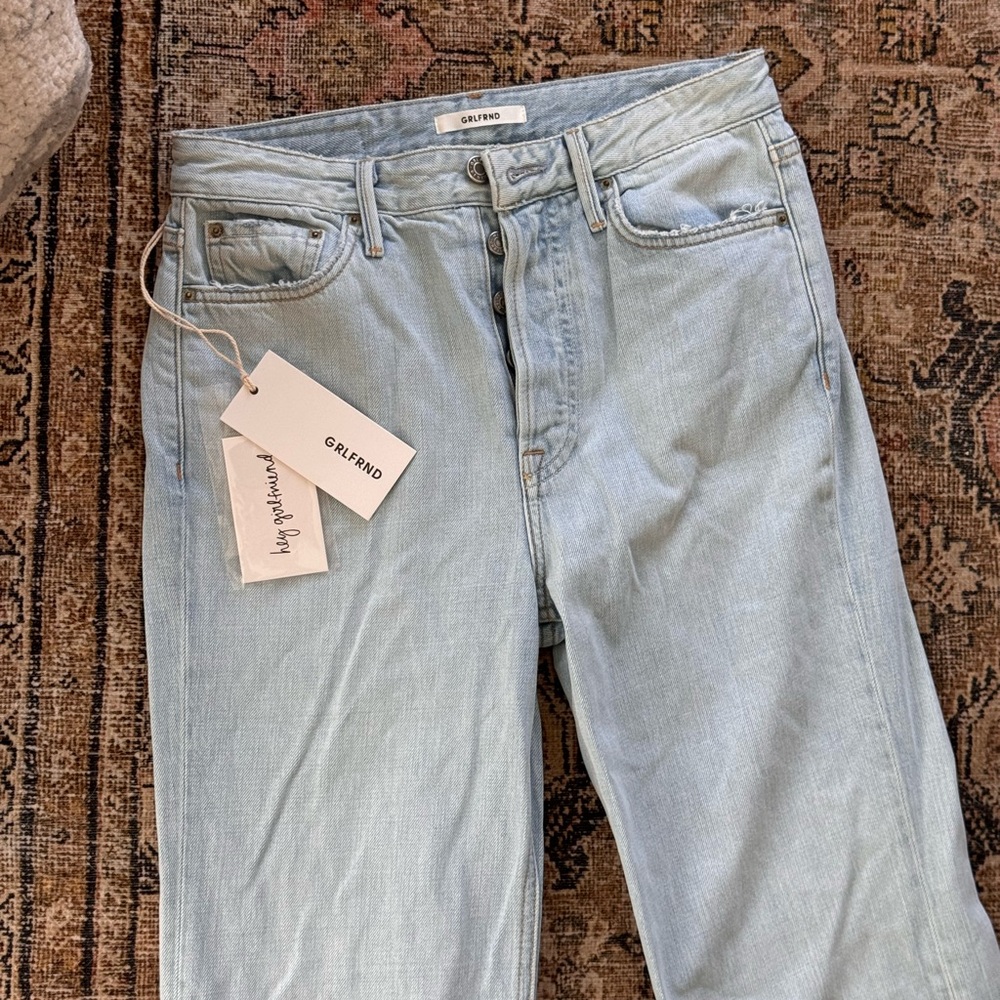 GRLFRND Carla Wide Leg High Rise Denim (NWT)